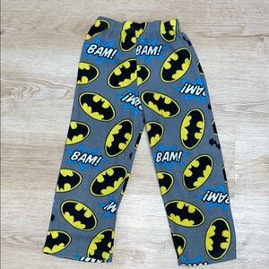 Little Boy’s XS 4/5 Batman Logo BAM pajama pants 100% polyester (fleece feel)